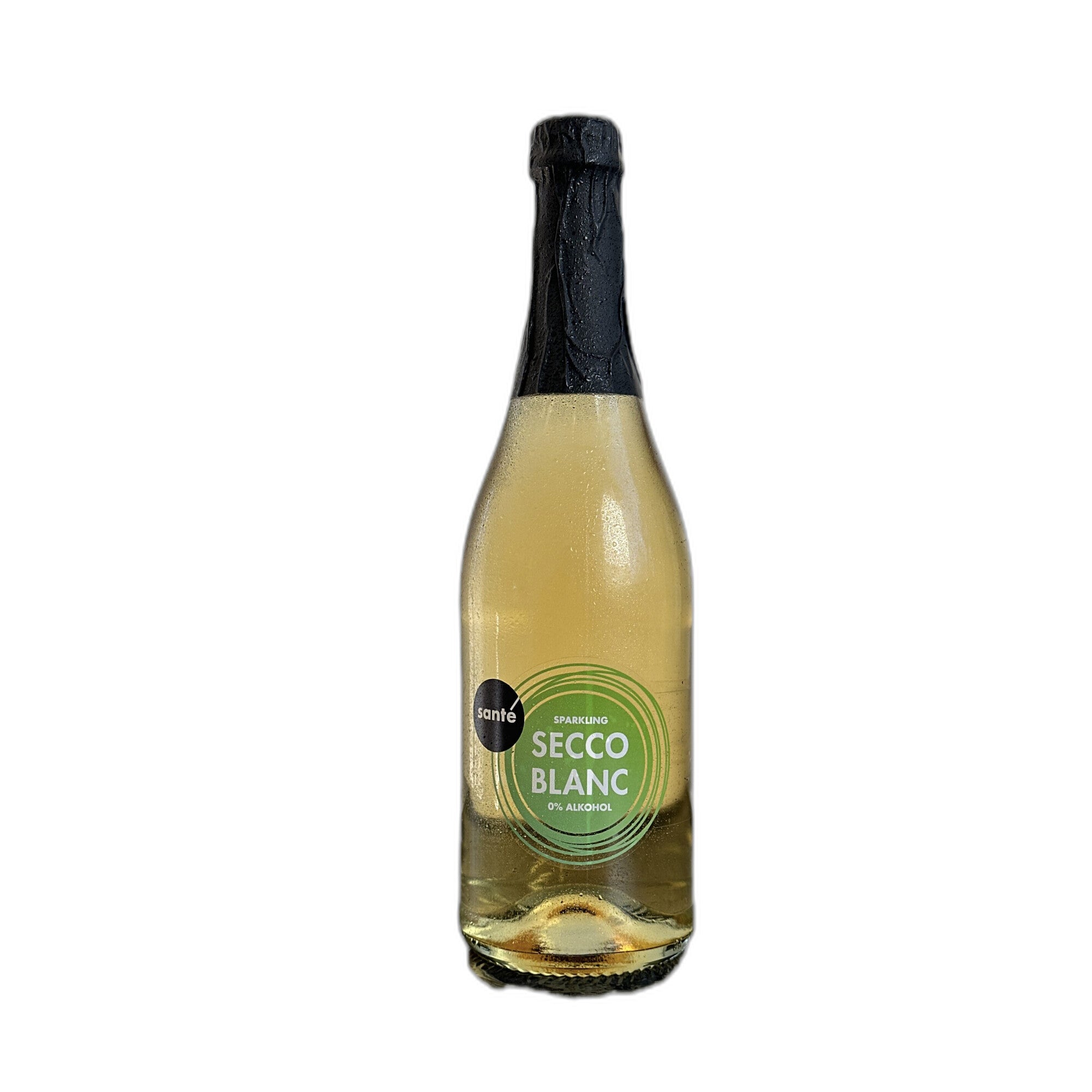 Flasche Santé Blanc — weißer Traubensecco aus Eigenanbau